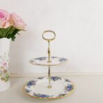 Royal Albert Moonlight Rose Cake Stand – 1987 Tiered Bone China Server - Image 2