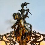 French Putti Wall Sconce – Dual Arm Light with Crystal Shades, Rococo Style Accent - Image 7