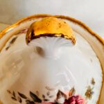 Queen Anne Summer Rose, Porcelain Table Set for 2, Gold Glided, Porcelain Tableware - Image 6