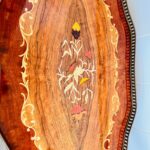 Chic Hollywood Regency Vintage Bar Cart with Italian Marquetry Inlay and Uniq Design - Image 5