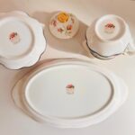 Provincial Flowers Alberta Rose milk sugar tray, England porcelain 1975 LTD - Image 9