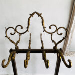 Unique Double Standing Hall Tree Rack in Hollywood Regency Style 1960s Midcentury Coat Hat Rack Vintage Hall Stands - Image 5