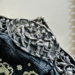 Black Silver Purse, handmade petit-point model with antique silver hallmarks - Image 6