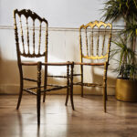 Italian Mid Century Dining Chairs – Set of 4, 1960s Sculptural Wood Frame, Modernist Silhouette - Image 4