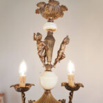 Marble and Brass Chandelier – Romantic 6-Arm Lighting, French Revival Style - Image 9