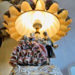 Vintage Dresden porcelain bedside table lamp, home decor Germany - Image 4