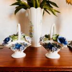 Royal Albert Moonlight Rose Porcelain Basket Of Flowers Made in England Rare Find