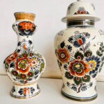 Vintage 3 Delft Polychrome Ginger Jar, Vintage Ceramic Vases and Urn, Made in Holland - Image 3