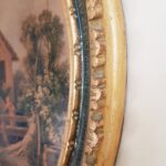 Italian Big Oval Picture, Lovely Art Print on Messing, Romantic Scene, Landscape, Italy Art Print, Wall Picture, Interior Design - Image 8