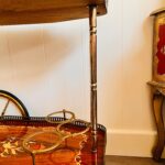 Chic Hollywood Regency Vintage Bar Cart with Italian Marquetry Inlay and Uniq Design - Image 6