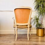 French Louis XV Style Armchair – Gold Gilt Details, Tapestry Upholstery, Circa 1920 - Image 9