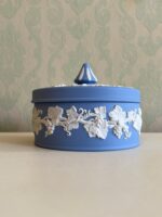 Wedgwood Jasperware Blue Trinket Box with Lid – Classic Cameo Relief, 4.7" Wide - Image 4