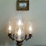 Bronze and Green Marble Column Table Lamp – Mid Century Corinthian Lighting - Image 8