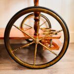 Gold Folding Bar Cart – Hollywood Regency Trolley, Mid-Century Drinks Cart on Wheels - Image 8