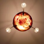 French Brass Chandelier with Satin Vianne Shades – 6-Light Ruffled Glass Light Fixture - Image 6