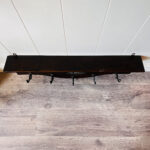Old Dutch wall hanger, coat rack with beveled mirror - Image 8