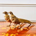Vintage Bronze Pheasant Figurines – French Table Centerpiece, Realistic Bird Sculptures for Dining Decor - Image 6