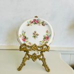 Royal Albert Teapot Trivet – Moss Rose Pattern, Fine Bone China, Made in England