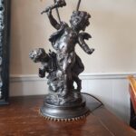 French Cherub Table Lamp – Ornate Gold Statue Lamp with Angels, Vintage Baroque Desk Light - Image 5
