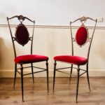 Italian Brass Accent Chairs – Sculptural Pair, Hollywood Regency Style - Image 4