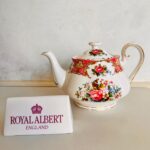 Royal Albert Lady Carlyle Teapot – Pink Roses, Gold Trim, English Bone China