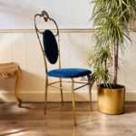 Italian Brass Accent Chair – Sculptural Vintage Armchair with Hollywood Regency Flair - Image 3