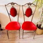 Italian Brass Accent Chairs – Sculptural Pair, Hollywood Regency Style - Image 7