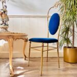 Italian Brass Accent Chair – Sculptural Vintage Armchair with Hollywood Regency Flair