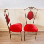 Italian Brass Accent Chairs – Sculptural Pair, Hollywood Regency Style - Image 3