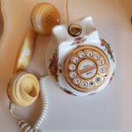 Porcelain Rotary Phone – Royal Albert Telephone by Astral LTD, Floral Dial Home Decor - Image 4