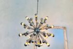 Chrome Sputnik Chandelier – 1970s Atomic Space Age Pendant Light - Image 2