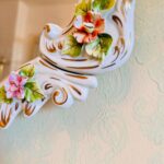 Italian Porcelain Wall Mirror – Mid-Century Venetian Design, Gilded Frame - Image 6