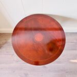 Round Wood Side Table – Mid Century Accent Table with Curved Legs, Warm Walnut Finish - Image 4