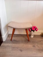 Vanity Bench with Cabriole Legs – Upholstered Seat, French Provincial Accent Furniture - Image 2