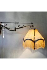 Fringed Wall Lamp – Scalloped Shade Boudoir Sconce, Soft Glow Vintage Lighting - Image 8