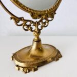 Elegant French Brass Swivel Mirror, Vanity Table Adjustable Free-Standing Mirror - Image 5