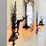 Pair of Gilded Brass Wall Sconces – Rococo French Style, Ornate Hollywood Regency Lighting - Image 3