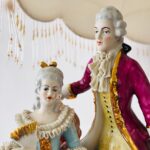 Vintage Dresden Porcelain Table Lamp: Victorian Couple, Made in Germany - Image 5