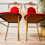 Pair of Brass Accent Chairs – Mid-Century Glam Hollywood Regency Seating - Image 9