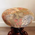 Victorian Wood Piano Stool – Adjustable Round Seat with Turned Legs - Image 7