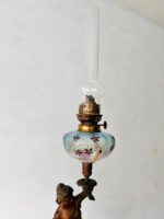 French Mantel Clock with Sculpture and Oil Lamp – Retour Des Hirondelles Belin - Image 3