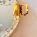 Murano Glass Mirror Tray – Oval Vanity Display, Gilded Filigree Handles, Mid Century Italian Décor - Image 6