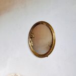 French Tabletop Vanity Mirror – Oval Brass Frame, Free-Standing Rococo Style - Image 5