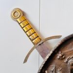 Copper Brass Wall Shield with Crossed Swords – Medieval Style Vintage Decor - Image 2