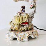 Vintage Porcelain Dresden Lace Lamp – Victorian Style Boudoir Table Light - Image 5