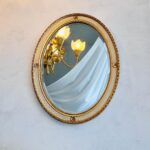 Vintage Wall Mirror: Gold Gilded Baroque Oval Mirror-Ornate Wall Decor