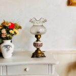 Porcelain Table Lamp with Ruffled Shade – Fenton Style Bedroom or Boudoir Light - Image 2