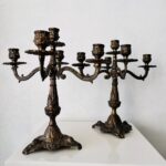 Ornate Metal Candlesticks with Minor Flaw, Pair of Candleholders, Baroque Style, Pair Candle-holders - Image 2