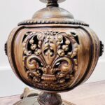 Antique Brass Floor Lamp with Crystal Prisms – Empire Style Accent Lighting - Image 8