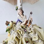 Vintage Porcelain Dresden Lace Lamp – Victorian Style Boudoir Table Light - Image 3